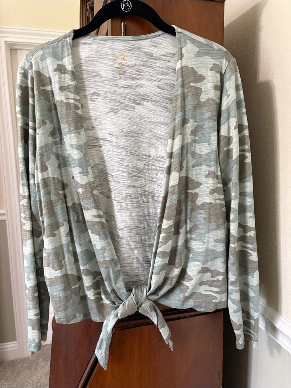 Belle Kim Gravel 3 Piece Maxi Dress Open Jacket Tank Light Camo BOHO Beach - Picture 13 of 16